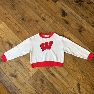USCAPE R Wisconsin Badgers Knit Sweater Red & White Size Large